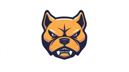 Aggressive dog head logo design, graphic illustration, mascot, branding