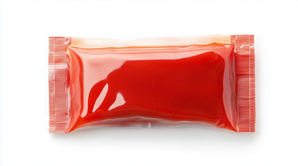 Ketchup sachet isolated on white background 