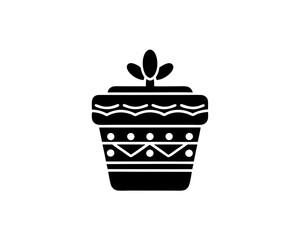 creative details flower pot icon Vector Illustration