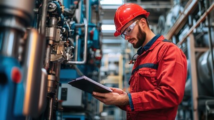 engineer performing machine inspection