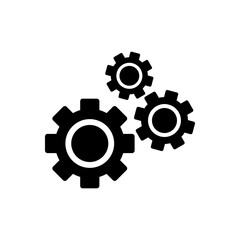 Vector icon settings, flat design gear symbol