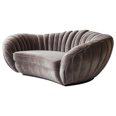 Stylish couch clipart, Elegant modern velvet couch with sleek curves, perfect for stylish interiors