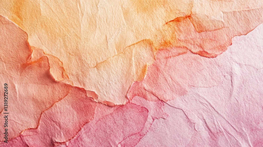 Aufkleber layers of hand-crafted paper create a stunning display of colors, transitioning from warm orange to 