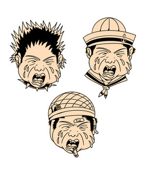 crying baby tattoo falsh design