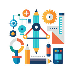 flat infographic elements vector illustration on isolated background