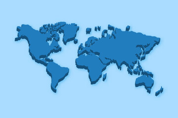 3D form of World Map,World Map Outline Design for Any type of design and decoration.Complete World Map.