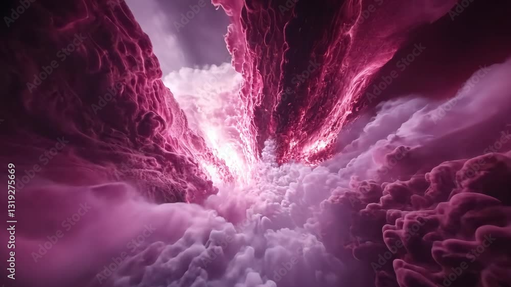 Poster colorful swirling clouds create a captivating visual experience in a cosmic atmosphere at dusk
