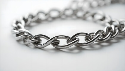 Fototapeta premium Close-Up of Twisted Metal Chain Bracelet