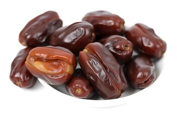 Fresh and Organic Medjool Dates in a White Plate