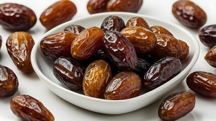 Fresh Dates on a White Plate - Healthy and Delicious