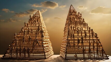 Miniature Pyramid Structure with Figures