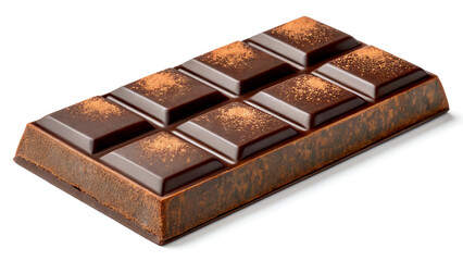 Chocolate bar mockup concept. Delicious dark chocolate bar with decorative sprinkles on top.