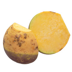 Fresh Turnip Swede isolated over transparent background.