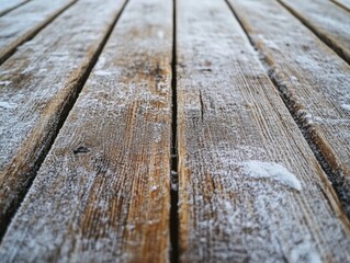 Wooden Floor with Snow