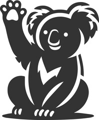 Koala waving with one paw animal vector