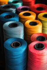 Stacked thread spools