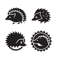 Hedgehog based logo bundle illustration, a cute animal vector design pack