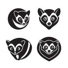 Loris based logo bundle cute animal vector design illustration