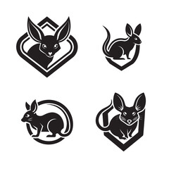 Jerboa logo bundle desert animal vector design pack