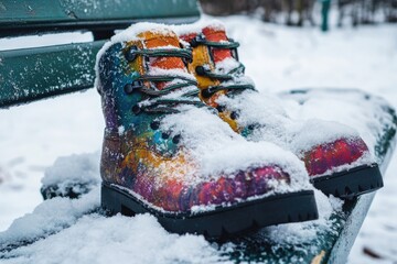 Snow Boots on Bench