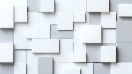 Abstract White And Gray Cubes Form Detailed Geometric Pattern On Surface With Contrasting Shadows