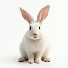Fototapeta premium white rabbit isolated on white