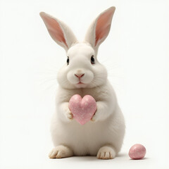 Obraz premium white rabbit on white background