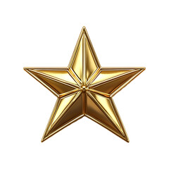 Fototapeta premium Gold star isolated on PNG background