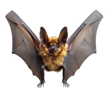 Brown long eared bat isolated on transparent background 