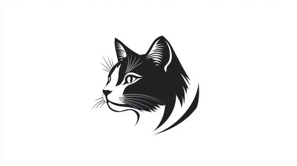 Profile view of a stylized cat