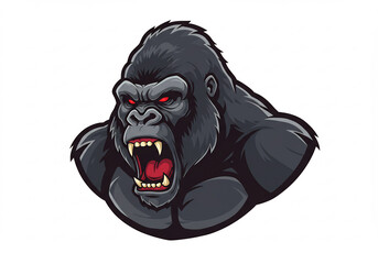 Angry Roaring Gorilla Pixel Art Portrait