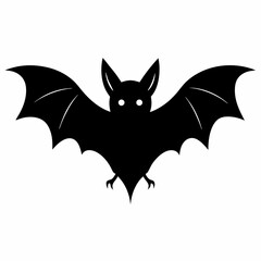Black Bat in Silhouette - Vector Artwork