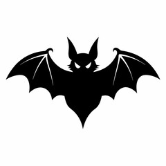 Black Bat in Silhouette - Vector Artwork