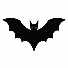 Black Bat in Silhouette - Vector Artwork