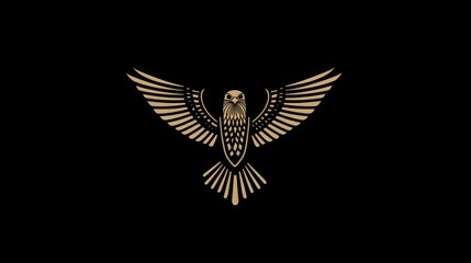 Obraz premium Golden falcon soaring, graphic design, artistic, stock image
