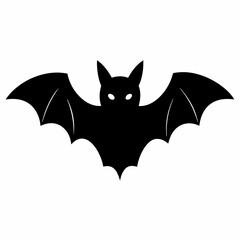 Black Bat in Silhouette - Vector Artwork