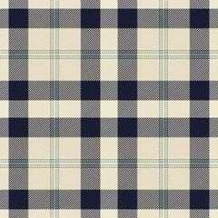 Elegant cream and navy plaid pattern.  Perfect for textile design, apparel, or website backgrounds. This classic check evokes feelings of warmth and tradition, ideal for autumnal or rustic themes.