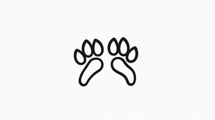 Animal Paw Print Design, Symmetrical, Simple, Vector, for Logo or Icon, Print Use