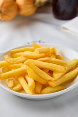 Golden French Fries Crisp and Delicious in Soft Daylight