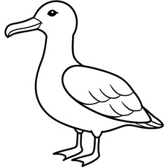 Obraz premium Elegant Albatross Single Line Vector Illustration