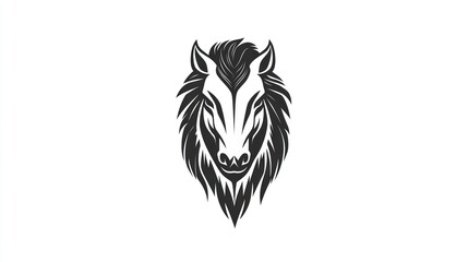 Obraz premium Horse head, stylized design, white background, logo use