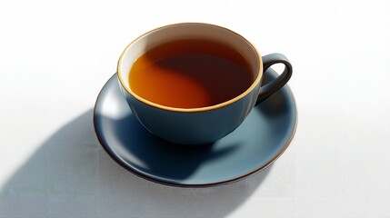 A Warm Cup Of Tea, A Moment Of Quiet Contemplation And Peace, Resting On A Textured Surface Bathed In Soft Sunlight