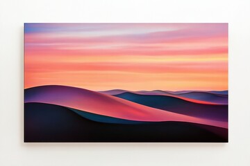 Naklejka premium Ethereal Sand Waves Under a Dramatic Sunset Sky