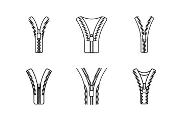 zipper details sketch icon line art vector illustration © MST