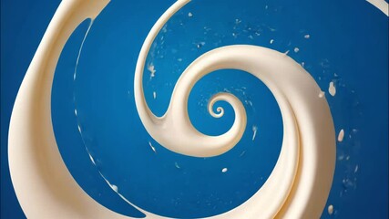 Swirling Creamy Texture on a Vibrant Blue Background: A Study in Abstract Art and Design