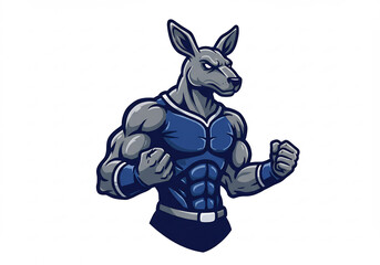 Powerful Anthropomorphic Kangaroo Pixel Art Illustration