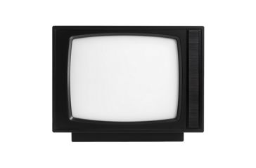 Retro television set with a blank screen, reminiscent of classic home entertainment. Old-fashioned tech with a simple design. Vintage style, screen.