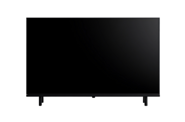 Modern flat-screen television with a sleek, minimalist design. This device is a captivating addition to any living room, blending seamlessly with contemporary decor.