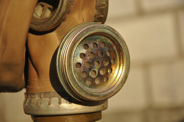 gas mask detail close up
