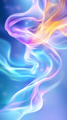 Fototapeta premium Delicate waves of translucent colors blend seamlessly, creating an enchanting visual experience. The vibrant hues evoke a sense of calm and wonder, transporting the viewer into a surreal realm